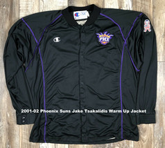 Jake Tsakalidis #25 2001-02 Phoenix Suns Champion Warm Up Jacket Black 54 - £155.69 GBP