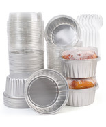 Cupcake Liners 50 Pack 5Oz Aluminum Foil Baking Cups Muffin Tin Souffle ... - £27.04 GBP