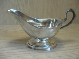 Silver Plate Gravy Boat with Handle Round Base  - $9.95