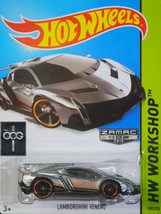 2015 Hot Wheels, HW Workshop, Lamborghini Veneno, ZAMAC 002, 189/250 - £20.71 GBP