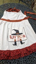 Pier 1 Imports Halloween THE WITCH IS IN Hostess Apron Hat Boots - £20.20 GBP