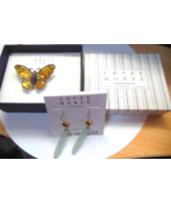 Crazy Horse by Liz Claiborne Butterfly Brooch &amp; Dangle Hook Earrings - $26.99