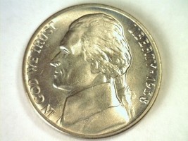 1938 Jefferson Nickel Gem / Superb Uncirculated Nice Original Coin Bobs Coins - $58.00