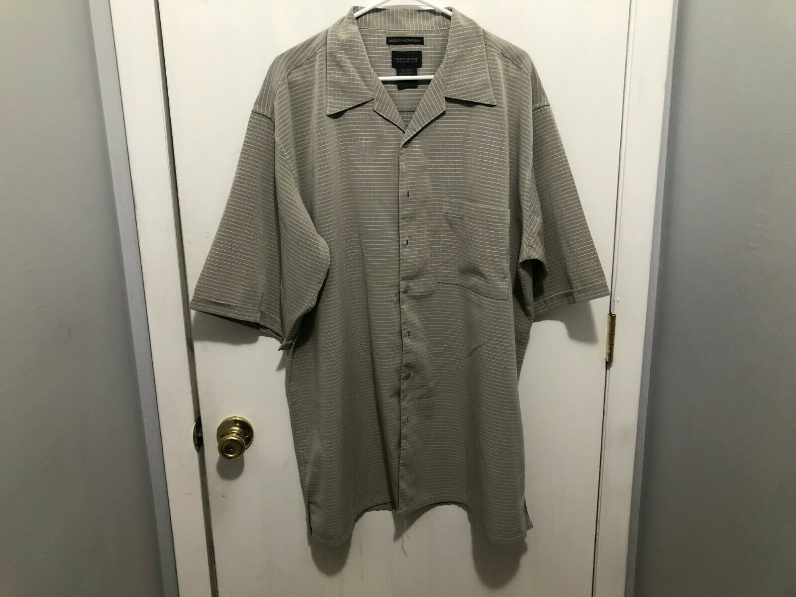 Alexander Lloyd Sueded Microfiber Menswear Shirt Size 1XL Tall Checked P... - $8.90