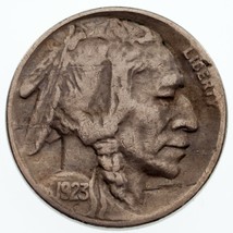 1923-S 5C Buffalo Nickel VF État, Naturel Couleur, Complet 4-Digit Date - $88.15