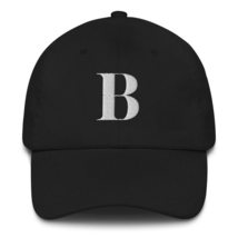 Initial Hat Letter B Baseball Cap Embroidered Hat Black - £23.33 GBP
