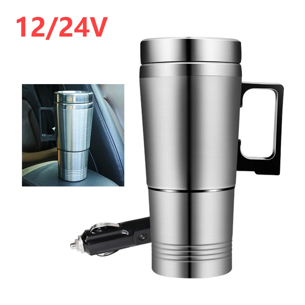 12V 24V 300ML Car Heating Cup Stainless Steel Electric Kettle Water Coffee Milk - £15.42 GBP+