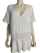 NWT Talbots Woman Lined White Crochet V Neck Short Sleeve Top Size 3X - £60.74 GBP