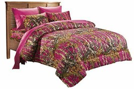 Hot Pink Camo Camouflage Woods Reversible Comforter Full Queen 1pc 86x94 In - £47.35 GBP