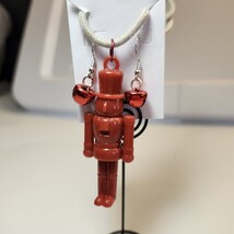 Nutcracker Necklace &amp; Jingle Bell Earrings Set - Red and White - $3.00
