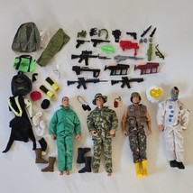 VTG 90s (4)GI JOEs LARGE 40+ Lot w/ Weapons LOT Guns Rifles Pistols 11.5&quot; - £43.50 GBP