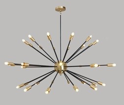 Gorgeous Statement Mid Century Sputnik Brass Chandelier Ceiling Light Modern - £418.53 GBP