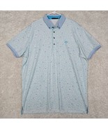 Greyson Mens Polo Shirt XXL Blue All Over Wolf Short Sleeve Stretch Casu... - $54.95