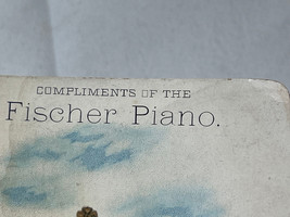 Antique 1800&#39;s Fischer Pianos Tennis Players Victorian Trade Card New York - £23.70 GBP