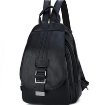 Women Leather Backpacks Vintage Female Shoulder Bag Sac A Dos Travel Ladies Bagp - £36.31 GBP
