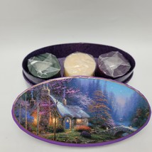 2004 Thomas Kinkade Twilight Cottage 3 Votive Candle Set Oval Box Fragrant - $15.00