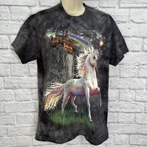 Vintage The Mountain Tie Dye T-Shirt Unicorn Rainbow Graphic Black Size ... - £27.65 GBP