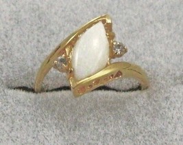 Estate 14k G.P. Gems Opal Woman&#39;s Cocktail Ring sz7-8-9 - £12.21 GBP