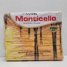 Vintage Cannon Monticello Full Flat Sheet Seagrass Desert Sunset Orange ... - £34.71 GBP