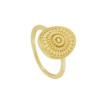 NEW 925 Sterling Silver Geometry Flowers Circle Vintage Gold Ring for Wo... - £23.69 GBP