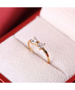 [Jewelry] Simple Crystal Bow Ring for Friendship Best Friend Gift - Size US 8 - $8.99