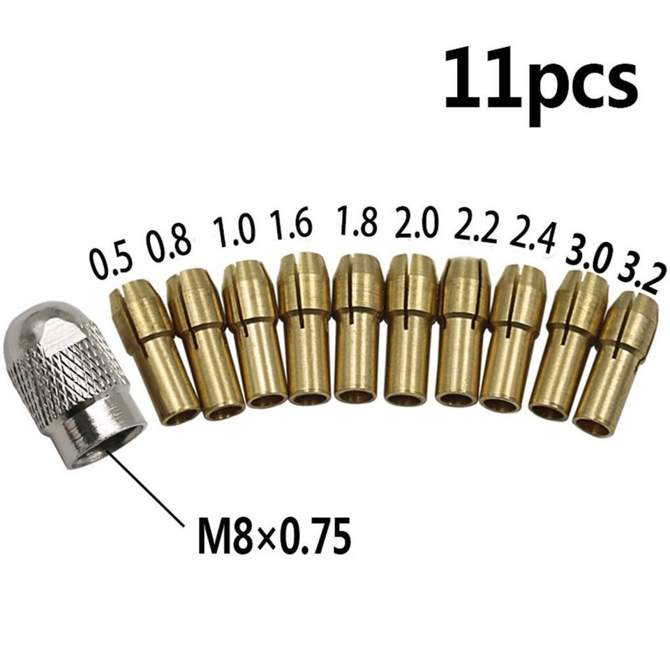 Brass Drill Chuck Collet Bits Shank Screw Nut Replacement For Dremel Rotary Tool
