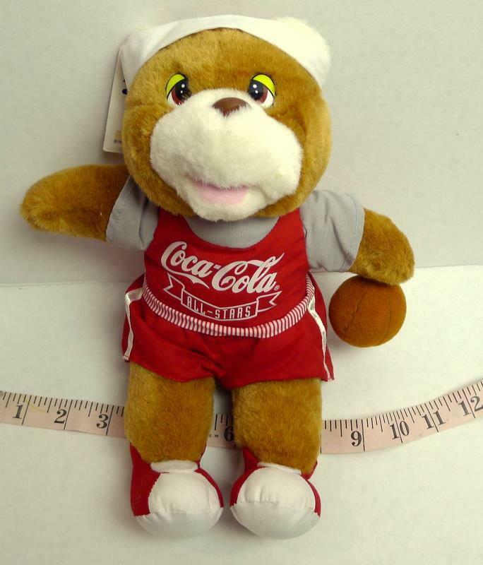 Coca Cola ALL STARS Teddy Bear Vintage 1993 11" Utah Jazz Basketball Game - $12.35