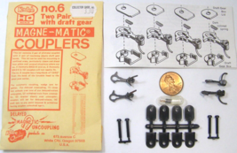 Kadee HO Model RR Parts #6 Magne-Matic Couplers w/Draft Gear   2 Pair   BNP - $3.95