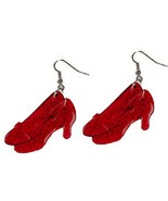 HUGE Dorothy RUBY SLIPPERS EARRINGS Oz Red Shoes Costume Novelty Funky J... - $108.49 MXN