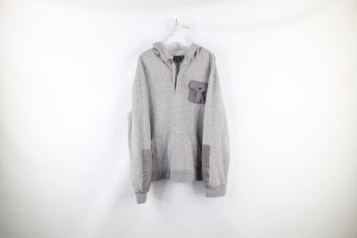 Armani Exchange Mens 2XL XXL Spell Out French Terry Cloth Pocket Hoodie Gray - $59.35
