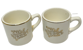 Vintage 1950s Tom and Jerry Coffee Tea Cups Set of 2 Gold Trim Lettering... - $16.56