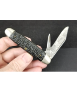 vintage pocket knife Kutmaster Utica NY old double blade black CIGAR - $41.36 CAD