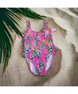 No Boundaries Jr&#39;s 1 Piece Hot Pink Floral Bathing Suite Tank L/G ( 11-1... - $16.78