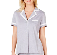 ALFANI Womens 1-Piece Short Sleeve Pima Cotton Pajama Top, Heather Gray, M - £7.12 GBP