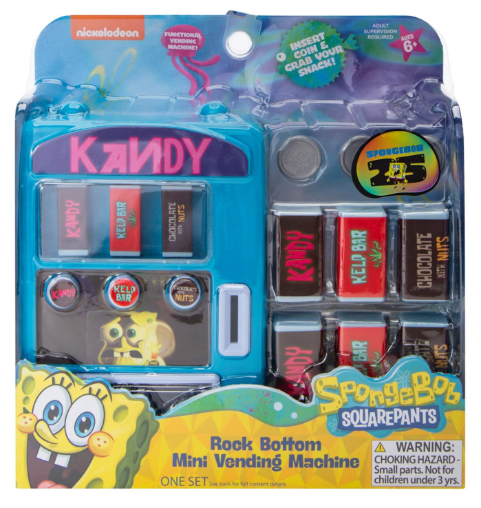 SpongeBob SquarePants™ Mini Rock Bottom Vending Machine Set New - $9.90