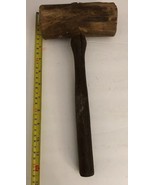 ANTIQUE PRIMITIVE CARPENTER&#39;S WOODEN MALLET 12”-RARE VINTAGE COLLECTIBLE... - £32.41 GBP