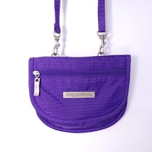 Bagallini Crossbody Travel Bag Nylon Wallet Bag Small 6&quot; Purple Adjustab... - £21.08 GBP