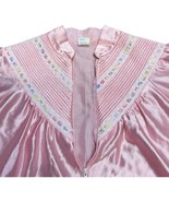 1960s Long Pink Nightgown Robe Housecoat Floral Embroidered Dressing Gow... - $39.26