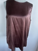 NWT $1499 Brunello Cucinelli Silk Satin Baby-Doll Tank Top  Sz 2XL - £233.53 GBP