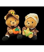 2 Russ Berrie Thanksgiving Pilgrim Plush Bears John &amp; Priscilla Vintage ... - $30.26