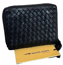new black  MARTA PONTI  Portugal ZIP AROUND  SMALL WALLET - $42.54