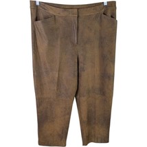 Chicos Faux Suede Wide Leg Crop Pants Brown Womens 3 Measured 8x24 Cropp... - $46.15 CAD