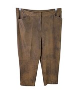 Chicos Faux Suede Wide Leg Crop Pants Brown Womens 3 Measured 8x24 Cropp... - $46.07 CAD