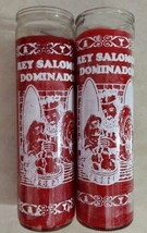 2X REY SALOMON DOMINADOR DOMINATOR VELADORAS DE VIDRIO 2 CANDLES - PRIOR... - £19.66 GBP