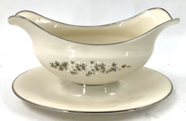 VTG Lenox China Brookdale Gravy Boat With Attached Underplate H-500 - £62.70 GBP