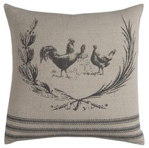 Gray Distressed Farmhouse Rooster Throw Pillow - £54.75 GBP