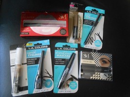 NEW mixed Lot makeup L.A. Colors lip plumper, brow gel, eye liner, mascara,  - £19.46 GBP
