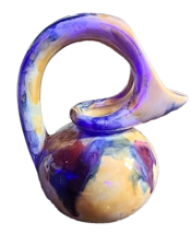 6” Syrup Pitcher - Mauve Red Blue Glaze-Signed-USA Studio Made Art Pottery - $410.89 MXN