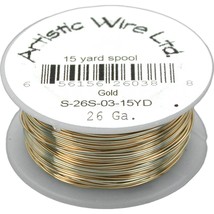 Artistic Wire Beading Craft Wrapping Gold Tone 26G 45ft - £24.57 GBP