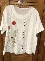 Plus Size Floral Print Round Neck T-shirt, Women&#39;s Plus Casual Short Sle... - €8,74 EUR